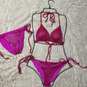Luli Fama Fuchsia and Magenta Bikini Set
